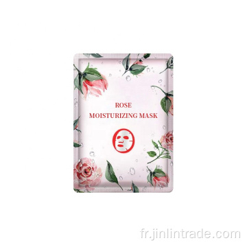 Masque facial pour feuille de raffermissement hydratant masque de visage rose